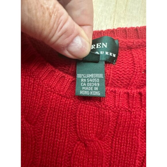 Lauren Ralph Lauren Red Cable Knit Sweater - Picture 4 of 7